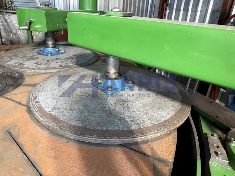 84" SPITFIRE, MODEL 84PNLC, (4) PNEUMATIC HOLD DOWNS, CONDITIONING RINGS, VARIABLE SPEED TABLE, DRIP SYSTEM
