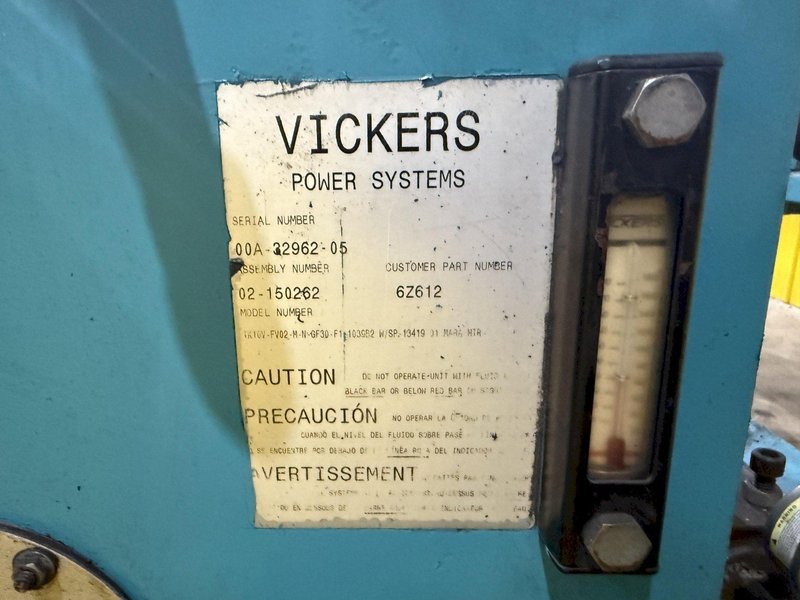 500 TON DRILL QUIP HORIZONTAL HYDRAULIC WHEEL PRESS WITH VICKERS HYDRAULIC UNIT: STOCK #23422