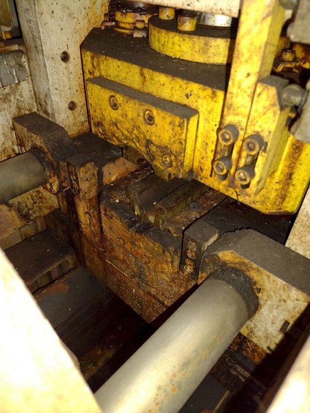 25,000 LB. MITCHELL (4) DIE IN LINE TUBULAR CONVEYOR ROLL SHAFT END FORMING MACHINE: STOCK #15298