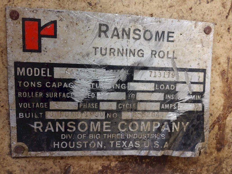 (6) 2.5 TON RANSOME MODEL #AAIRR TURNING ROLLS: STOCK 14800