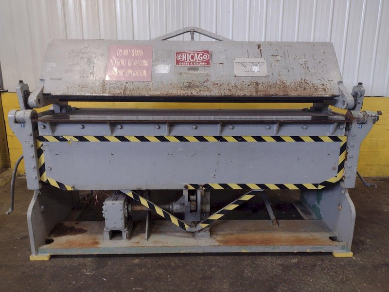 8' x 10 GAUGE CHICAGO D&amp;K MODEL #PBP8135-8 POWERED BOX &amp; PAN FINGER BRAKE: STOCK #15201