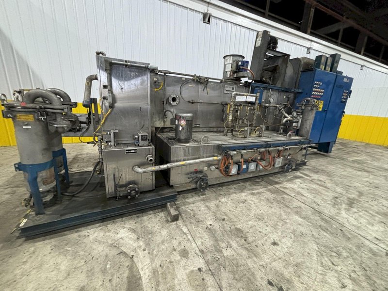 24" W X 11" H RANSOHOFF 3-STAGE STAINLESS STEEL PASS THROUGH BELT CONVEYOR PARTS WASHER, 2003, ELECTRIC HEAT: STOCK #22020