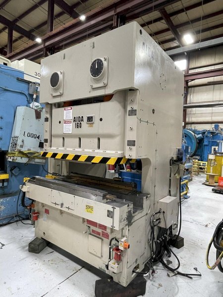 160 ton Aida Model# NC2-160 (1) Used Double Crank Gap Mechanical Metal Stamping Press For Sale, Year 1995