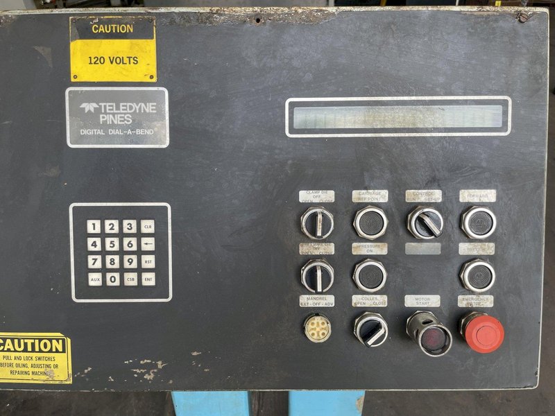 1.5'' X 0.188" PINES MODEL #1 HORIZONTAL HYDRAULIC TUBE BENDER, WITH DIAL-A-BEND CONTROLS: STOCK 15028