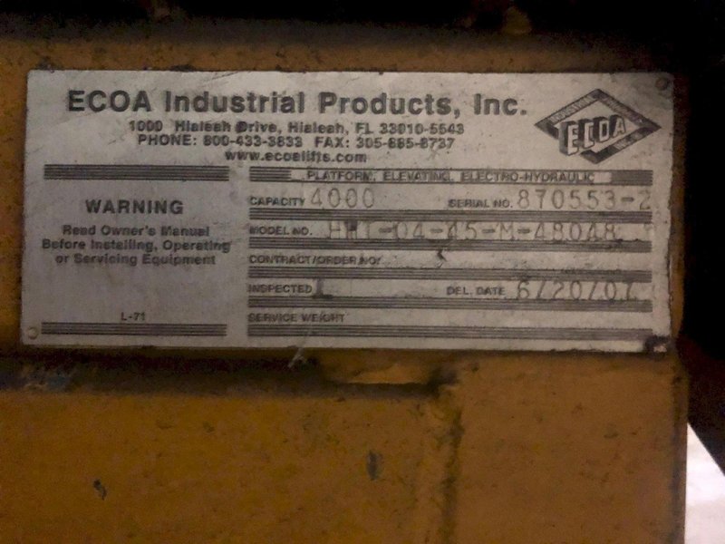 4000 LB ECOA LIFT AND TILT TABLE