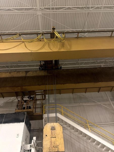 40 TON P&amp;H DOUBLE GIRDER OVERHEAD BRIDGE CRANE. STOCK # 1085826