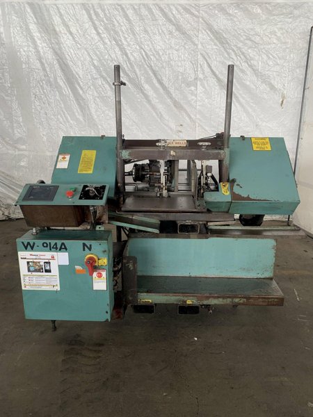 9" X 14" W.F. WELLS W-914A CNC HORIZONTAL AUTOMATIC BANDSAW. STOCK # 0872224