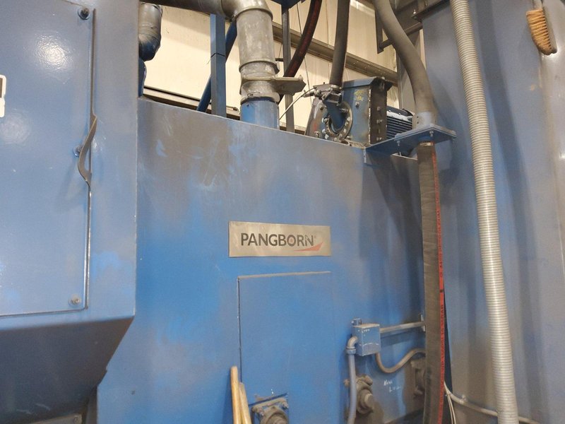 72" /36" WIDE X 16" HIGH PANGBORN MODEL #ES-1821-109 4-WHEEL ROTOBLAST STRUCTURAL STEEL BLAST MACHINE: YOBRO #24788