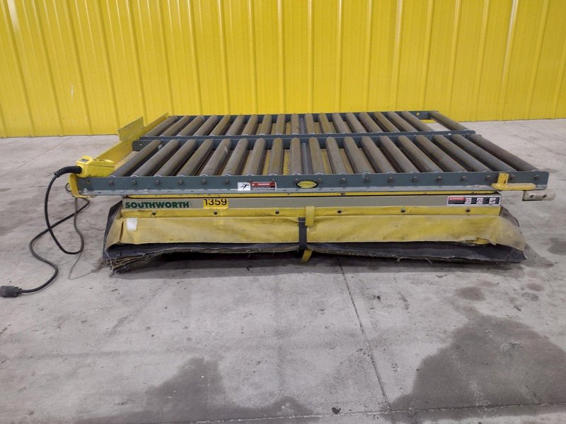 3500 LB X 60" X 48" SOUTHWORTH MODEL #LS4-36 HYDRAULIC SCISSOR LIFT TABLE, 110V SINGLE PHASE: STOCK #20928
