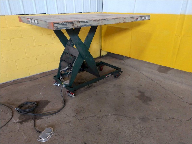 4,000 LB x 48" x 72" SOUTHWORTH ROLLING SCISSOR LIFT TABLE: STOCK #2149