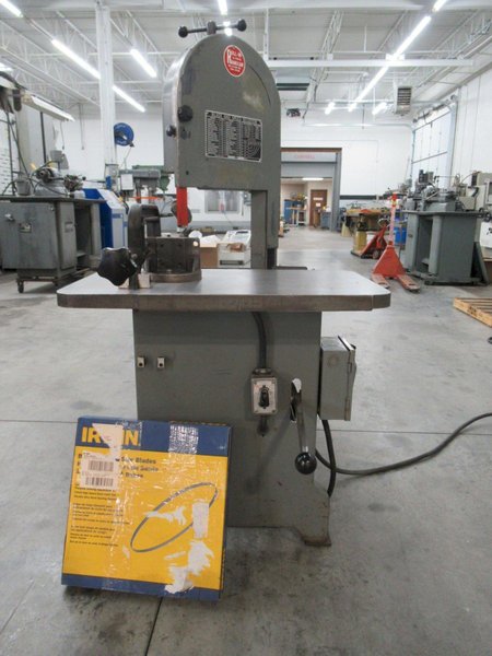 Roll-In Vertical Band Saw, 3/4" Blade, Gravity Blade Feed,Vise and Clamp