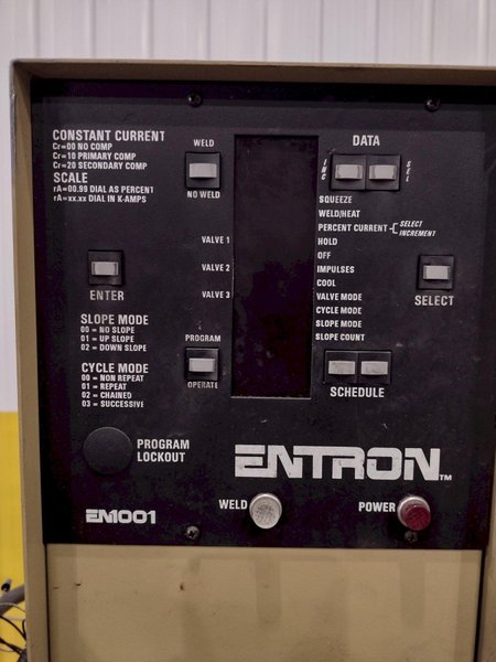 48" LONGUTUDINAL SEAM WELDER WITH ROMAN WELDER &amp; ENTRON CONTROLS: STOCK #21743