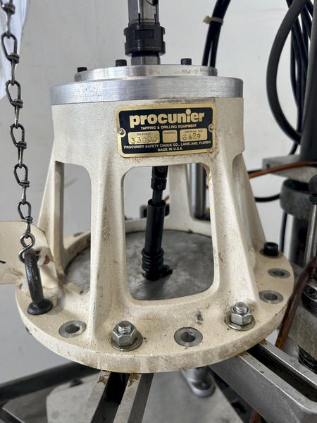 16" JET JDP-17MF DRILL PRESS EQUIPPED WITH PROCURNIER #3 TAPPING ATTACHMENT. STOCK # 0954523