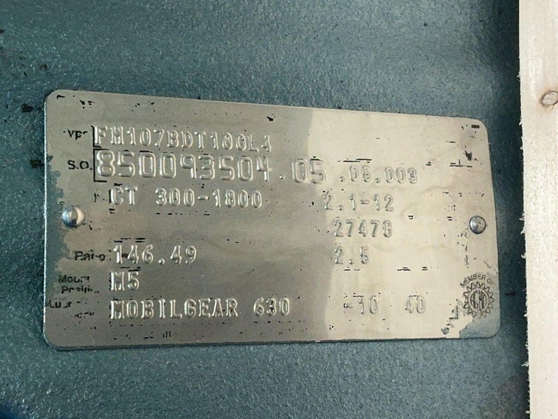 Ratio=146.49 Industrial Gearbox - Fh107bdt100l4