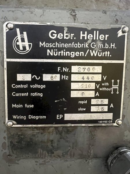 6' X 15" HELLER MODEL #RB50/1600 RADIAL DRILL: STOCK #20180
