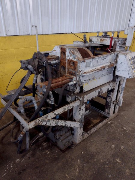 25,000 LB. MITCHELL MODEL #PP550 (4) DIE IN LINE TUBULAR CONVEYOR ROLL SHAFT END FORMING MACHINE: STOCK #15297