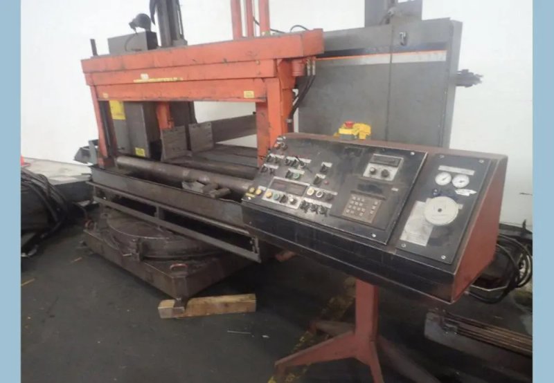 USED HEM HORIZONTAL MITERING BASE BANDSAW, Model DC-2038RBI, 20” x 38”, YEAR: 2005