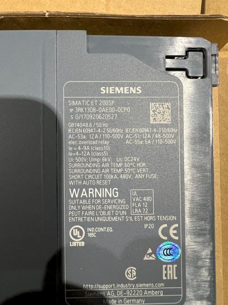 SIEMENS SIMATIC 3RK1308-0AE00-0CP0 ET 200SP PLC PROCESSORS NEW