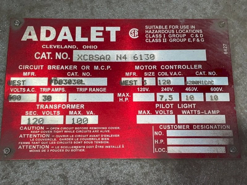 Adalet 7.5/10hp Starter Enclosure - Xcbsaq N4 6130