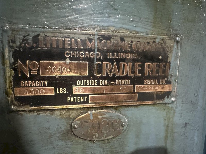 12" X .125" X 4,000 LB LITTELL COIL CRADLE WITH POWERED STRAIGTENER: STOCK #21708
