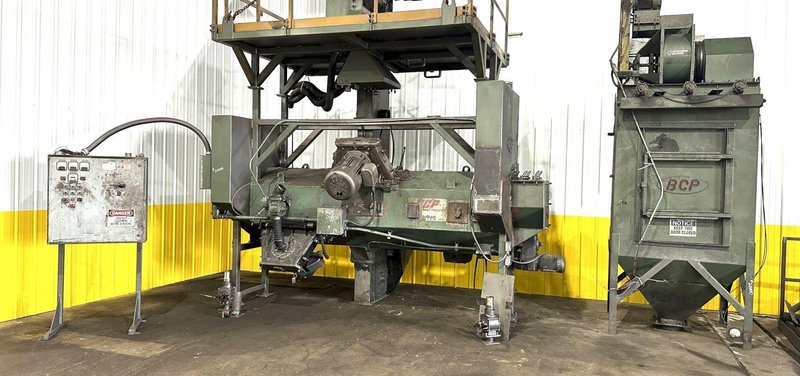 3" BCP MODEL #A4-7620 3-WHEEL COIL BAR PASS -THROUGH BLAST MACHINE, RECLAIM &amp; DUST COLLECTOR: STOCK #20000