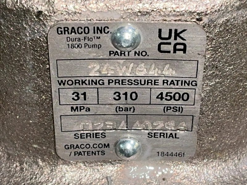 Graco 4500psi Working Pressure Dura-flo Displacement Pump - 24w644