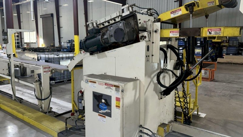 15,000 lbs. x 18" Wide Coe Press Equipment Coil Reel and Coe Powered Straightener For Sale