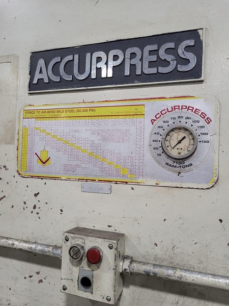 Accurpress 130 Ton X 10′ Press Brake, 1985