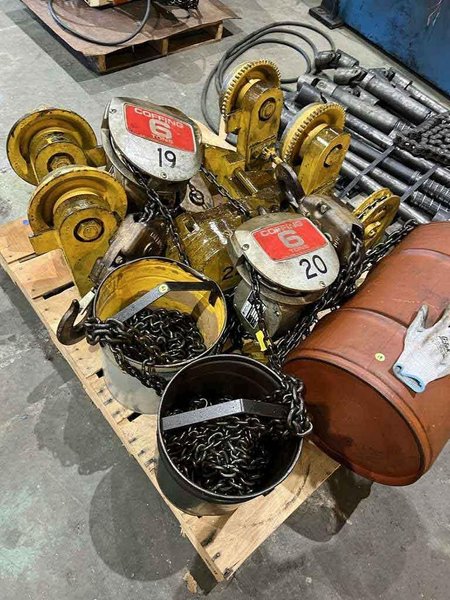 6 TON COFFING CHAIN HOIST WITH MANUAL GEAR TROLLEY