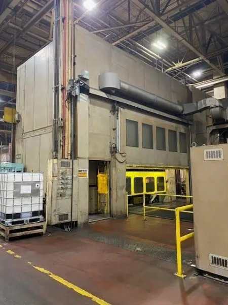 USED FUKUI 1,100 TON STRAIGHT SIDE TRANSFER PRESS MODEL TTD1100T2, Year: 1996