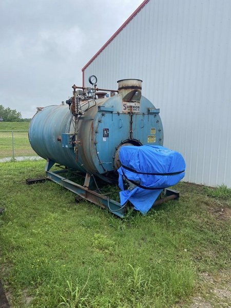 250 HP, Superior Boiler Works Aztec Boiler-Burner Unit 5-X-1276 Steam Boiler, 150 PSI, 1991 – with DA Feed Tank