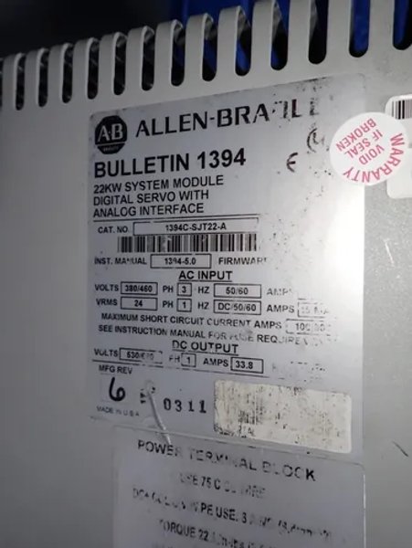 Allen Bradley Digital Servo Controller - 1394c-sjt22-a