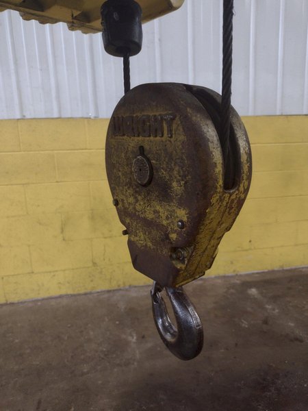 2000 LBS X 36' LIFT ACCO WRIGHT POWERED CABLE HOIST WITH POWERED TROLLEY : STOCK #14984