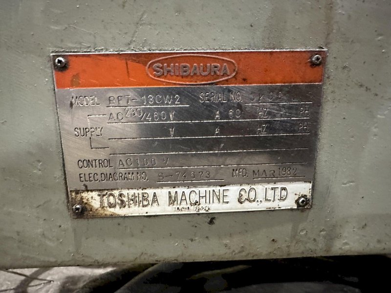 60" X 60" SHIBAURA MODEL #BFT-13CW2 T-SLOTTED ELECTRIC POWERED ROTARY TABLE: STOCK #19526