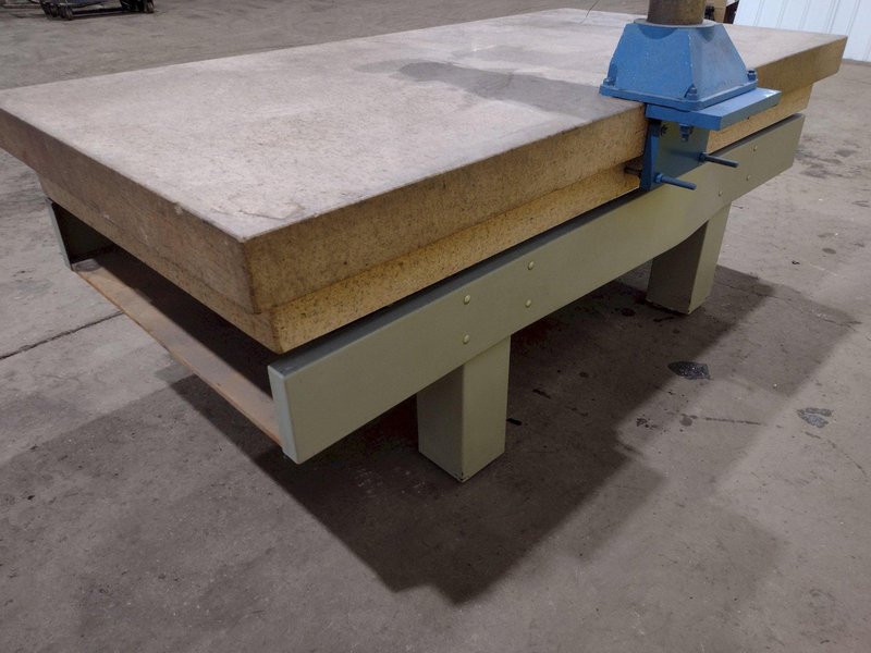 PORTER-CABLE ROUTER W/ HD GUIDE ARM ON 8' X 4' X 10" STARRETT CRYSTAL PINK GRANITE SURFACE PLATE: STOCK #19044