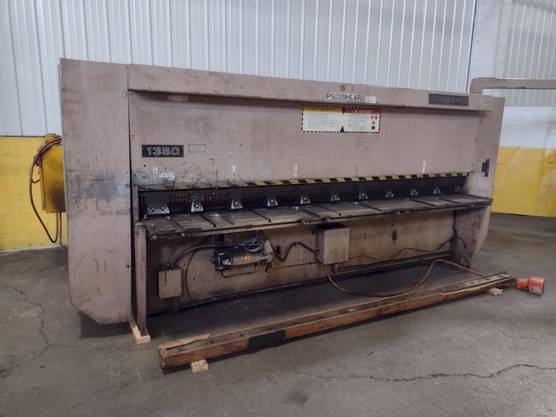 10' x 10 GAUGE CINCINNATI MODEL #1350 CNC HYDRAULIC POWER SQUARING SHEAR: STOCK 17233