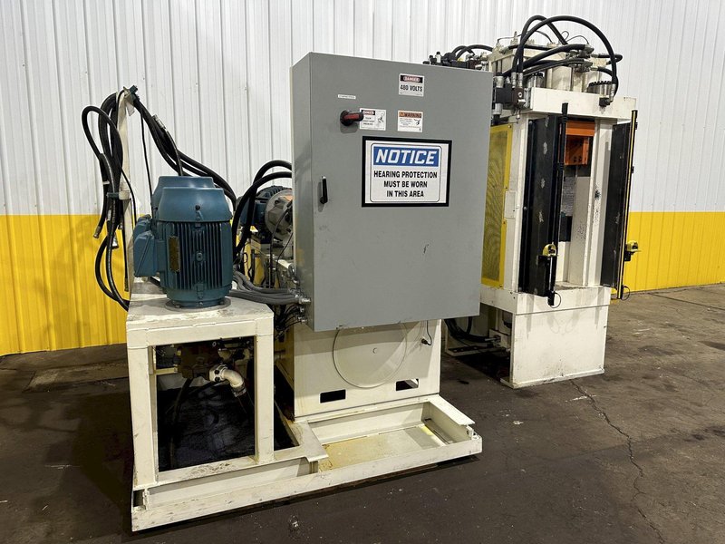 200 TON AMD 4-POST TIE-ROD FRAME HEAVY DUTY HYDRAULIC PRESS &amp; MULTI-PRESSURE HYDRAULIC UNIT: STOCK #19452
