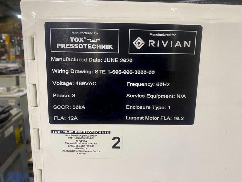 TOX PRESSOTECHNIK TE-C 055.100.1038180.A.001 Clinch Gun w/ Controls PARTS ONLY