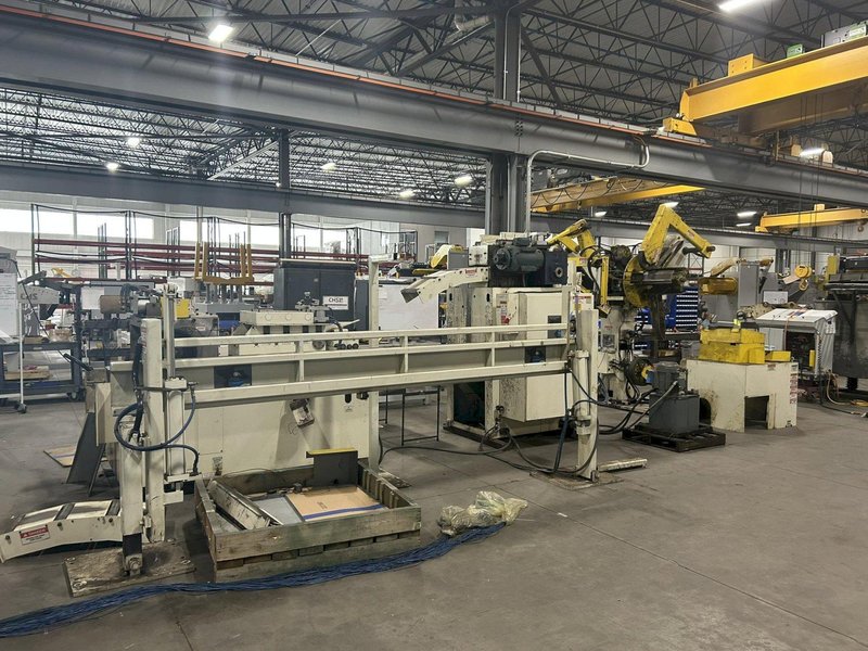 6,000 lbs. x 12" Coe Press Equipment High Strength Steel Capacity Double End Reel and Powered Straightener, Year 2014