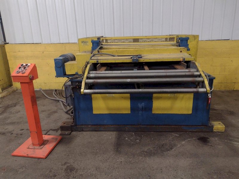48" X 18 GA BRADBURY "BOSS-48" COIL STRAIGHTENER &amp; FYLING SHEAR STOCK #3190