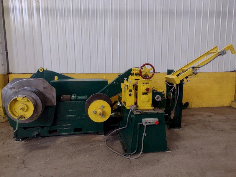 12" WIDE TORRINGTON 4" ARBOR PULL-THROUGH SLITTING LINE: STOCK #16504