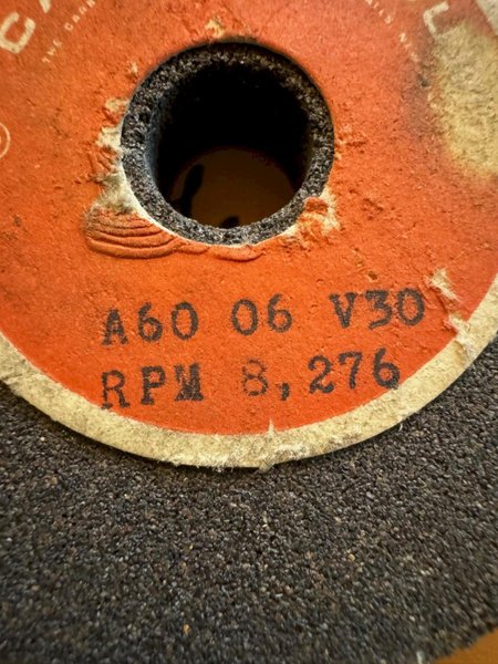 Carborundum Grinding wheels A60 06 v30 (RPM 8,276) 3" x 1/2" x 1/2" NOS (7pcs)