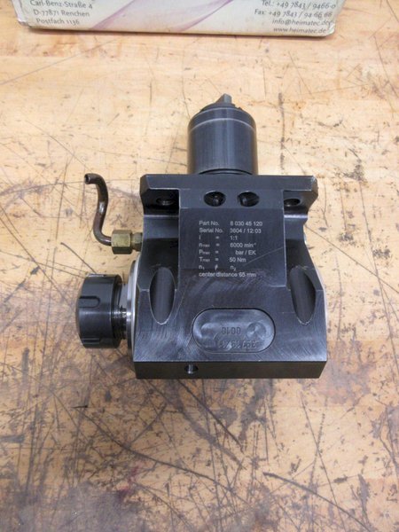 Heimatec (P/N: 8 030 45 120) BMT45 90 Deg Radial Milling and Drilling Head Live Tool Holder, ER25 collet- Auction Item