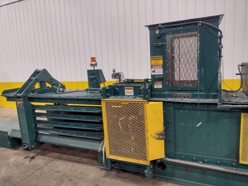 24" X 36" X 96" LONG AMERICAN MODEL #10447 HYDRAULIC HORIZONTAL BALER: YOBRO #24745
