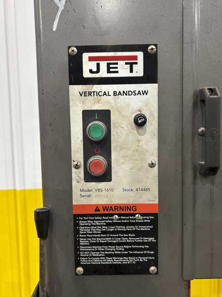 16" JET MODEL #VBS-1610 VERTICAL BAND SAW: STOCK #22574