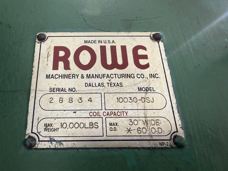 10,000 LBS X 24" X .105" ROWE ENTRY SERVO FEED LINE, COIL CAR, REEL, STRAIGHTENER, INDRAMAT SERVO FEED: YOBRO #24518
