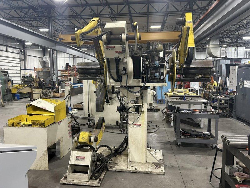 6,000 lbs. x 12" Coe Press Equipment High Strength Steel Capacity Double End Reel and Powered Straightener, Year 2014