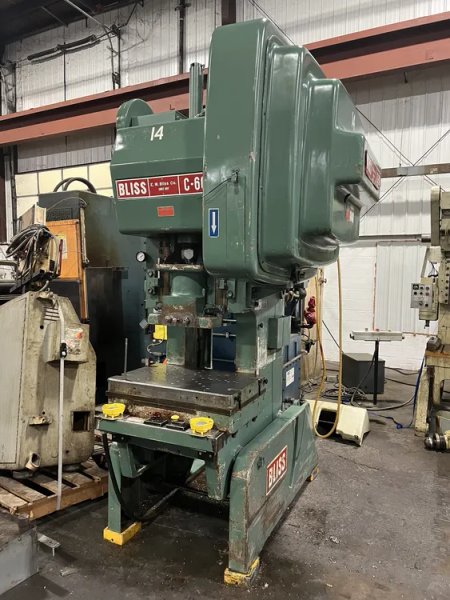 BLISS 60 TON OBI PRESS SN H70655, STK# 14163J