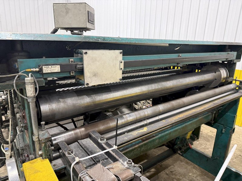 60" x 16 GAUGE IOWA PRECISION MODEL #GAF60-6 COIL SLEAR (SLITTING &amp; CUT-TO-LENGTH) LINE, WITH UNCOILERS &amp; SIDE PUNCHING / NOTCHING: YOBRO #24552