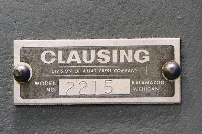 20" CLAUSING VARIABLE SPEED DRILL PRESS MODEL: 2215